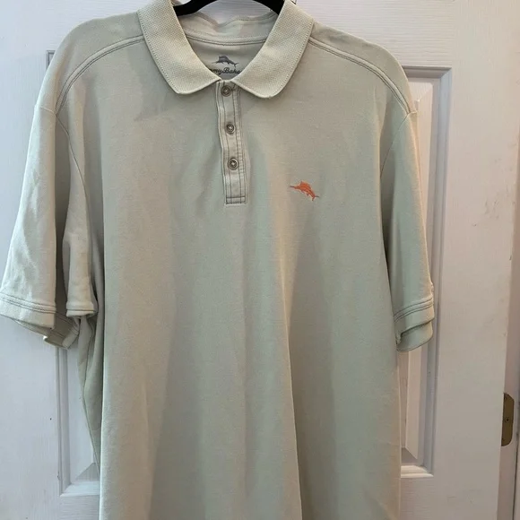 Tommy Bahama Cream/Light Khaki Men’s Performance Polo Shirt XL - Picture 4 of 12